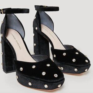Loeffler Randall Selina black closed toe platform